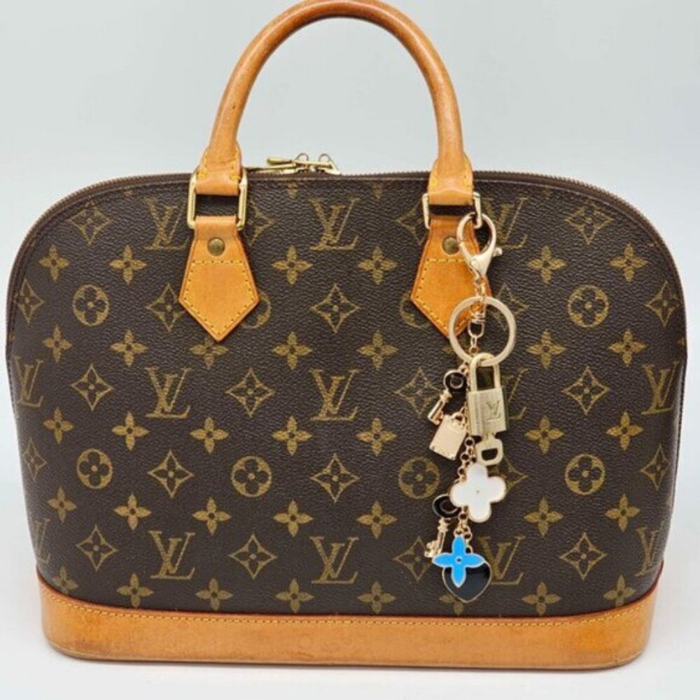 Authentic Louis Vuitton Gold Padlock & Key 🔒 LV Bag Charm w/ Unbranded Keychain - Picture 7 of 7